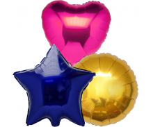 Plain & Basic Pattern Foil Balloons - Orbz, Star, Heart, etc.