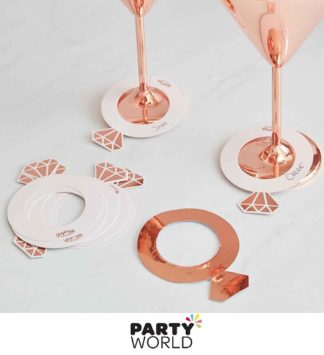 rose gold drink markers wine charms