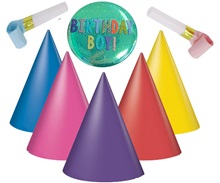 Party Hats, Blowouts, Badges & Sashes