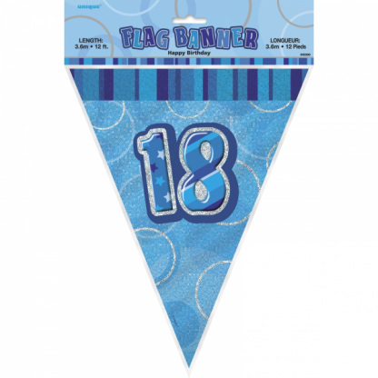 Birthday 18th Bunting Blue/Silver