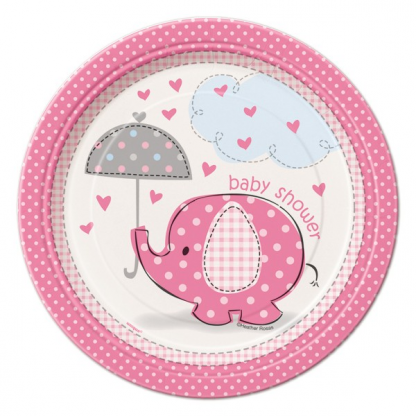 Umbrellaphants Pink Plates 7in (8)