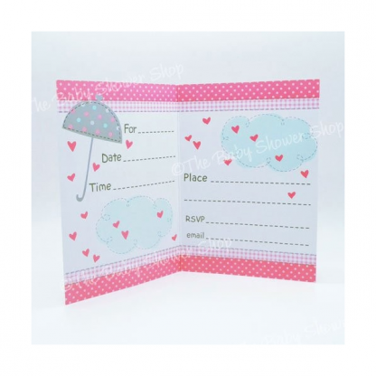 Umbrellaphants Pink Invitations (8)