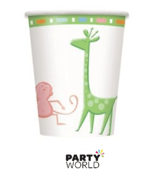 baby jungle animals paper cups