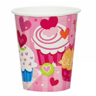 Cupcake Hearts Cups (8pk)