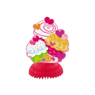 Cupcake Hearts Honeycomb Decorations