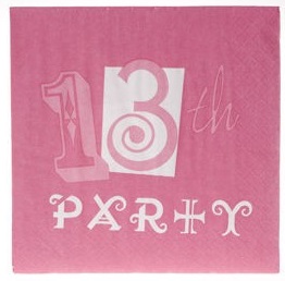 13th birthday pink napkins