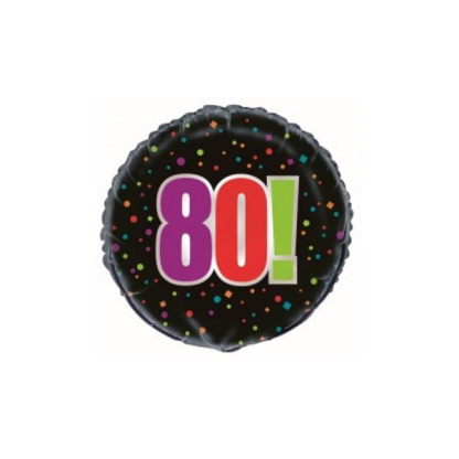 80th Birthday Cheer Helium Foil Balloon