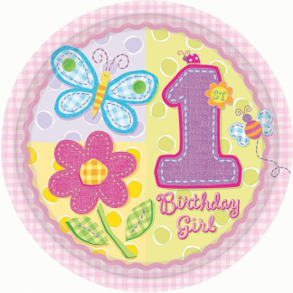 Hugs & Stitches Girl 8 inch Paper Plate (8pk)