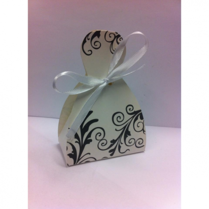 White With Black Design Favor Boxes (25)
