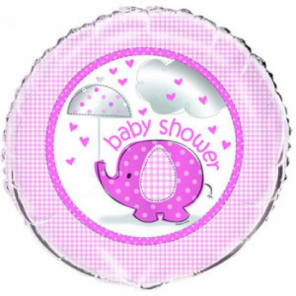 Umbrellaphants Baby Shower Foil Balloon - Pink