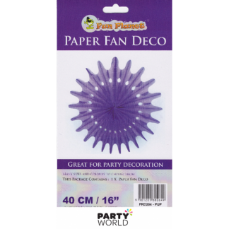Purple Paper Fan Deco - 40cm