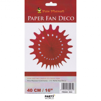 Red Paper Fan Deco - 40cm