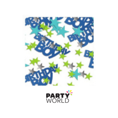 Birthday Boy Holographic Star Confetti - Blue, Green, Silver