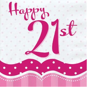 21st pink napkins