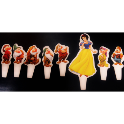 Tiny Snow White & the 7 Dwarf's Cardboard Cake Toppers (8)
