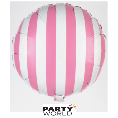 Light Pink and White Stripe Foil Balloon (18in)