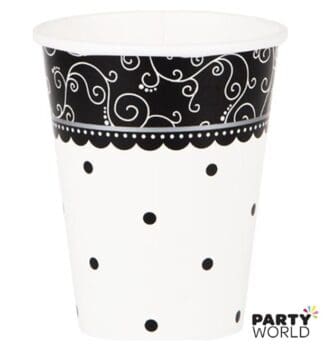 BLACK AND WHITE PARTY PAPER CUPS