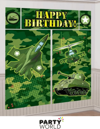 camouflage amry party backdrop