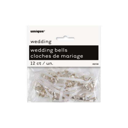 Plastic Silver Wedding Bells (12)