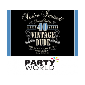 Vintage Dude 40th Invitations (8)