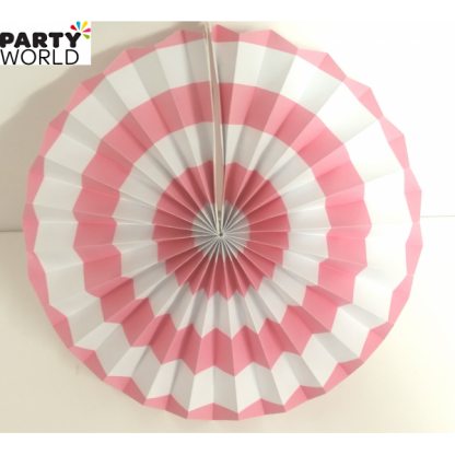 Light Pink and White Paper Fan (12inch)