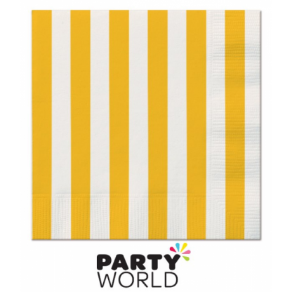 Stripe Luncheon Napkins - Yellow (16pk)
