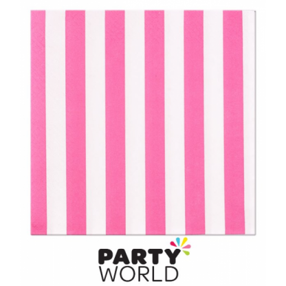 Stripe Luncheon Napkins - Hot Pink (16pk)