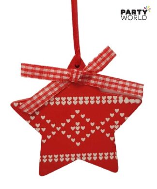 red christmas star hanging decoration