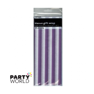 Tissue Stripes Gift Wrap - Purple (10 Sheets)