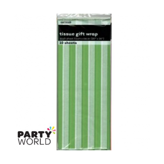 Tissue Stripes Gift Wrap - Lime Green (10 Sheets)