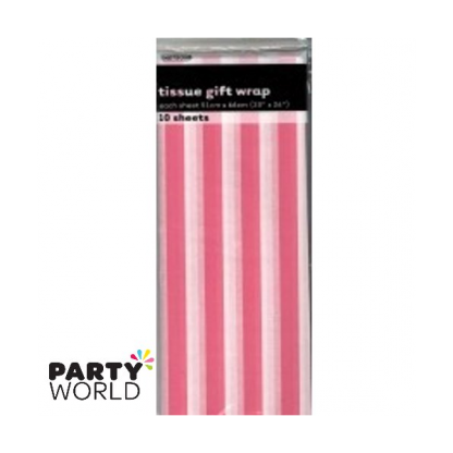 Tissue Stripes Gift Wrap - Hot Pink (10 Sheets)