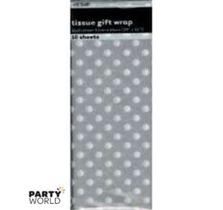 silver dots tissue paper