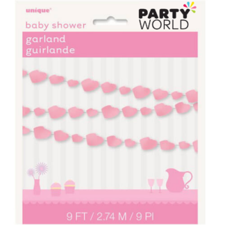 pink booties baby shower garland