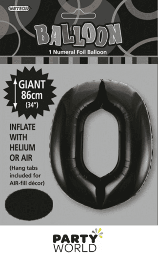 0 giant foil number black