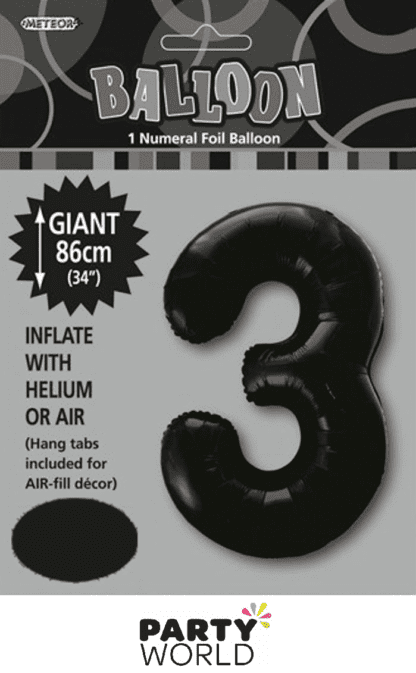 3 giant foil number black