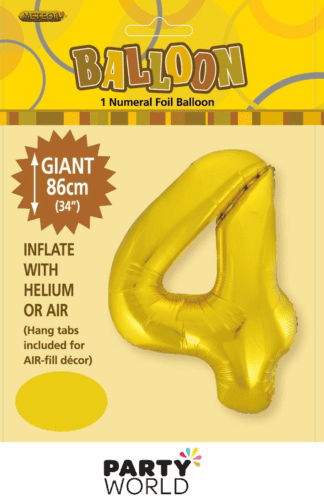 4 giant foil number gold