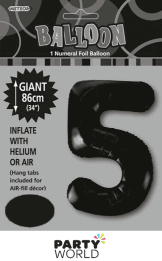 5 giant foil number black