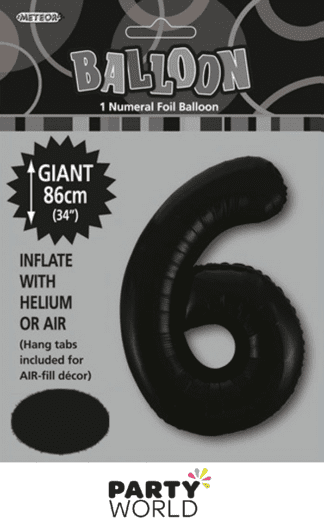 6 giant foil number black
