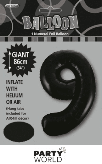 9 giant foil number black
