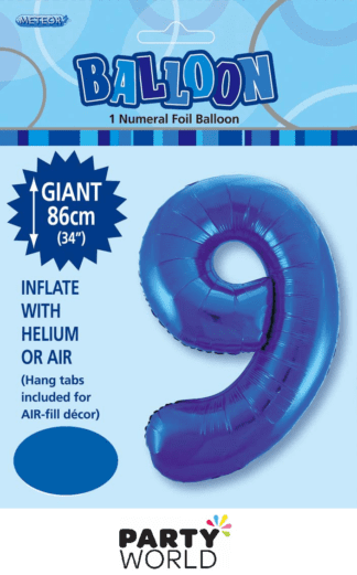 9 giant foil number blue