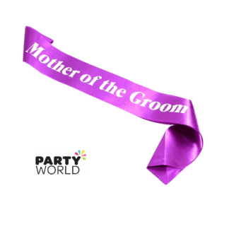 mother of the groom purple sash