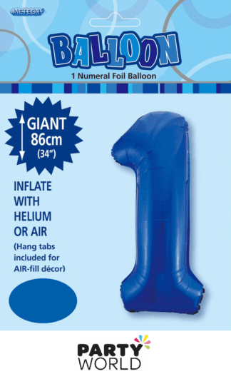 1 giant foil number blue