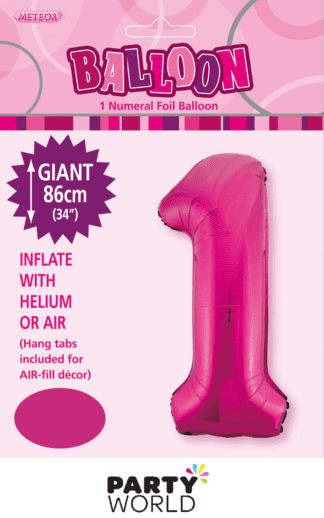 1 giant foil number hot pink