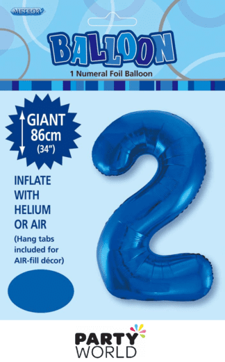 2 giant foil number blue