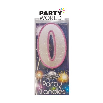Candle Glitter Pink Number 0