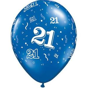 21st blue balloon