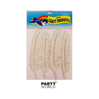 Craft Silver Feather Stickers (4)