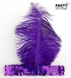 purple feather headpiece