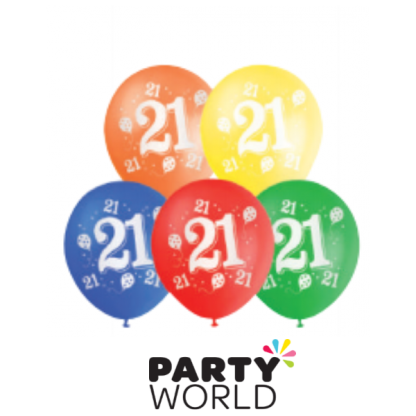 21st Latex Balloons Assorted (10)