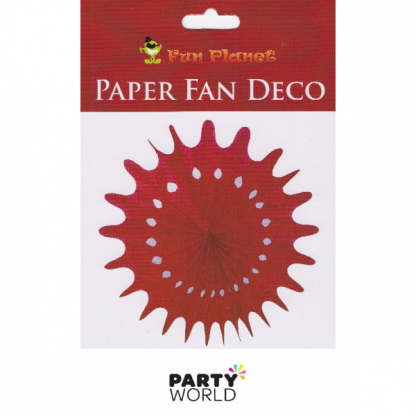 Red Paper Fan Deco - 30cm